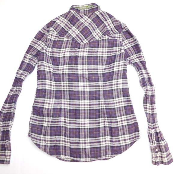 American Eagle Girls 10 Plaid Snap Front Shirt - Picture 7 of 7